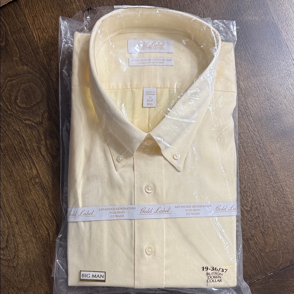 Men's Roundtree & York Gold Label Yellow Shirt Big Man